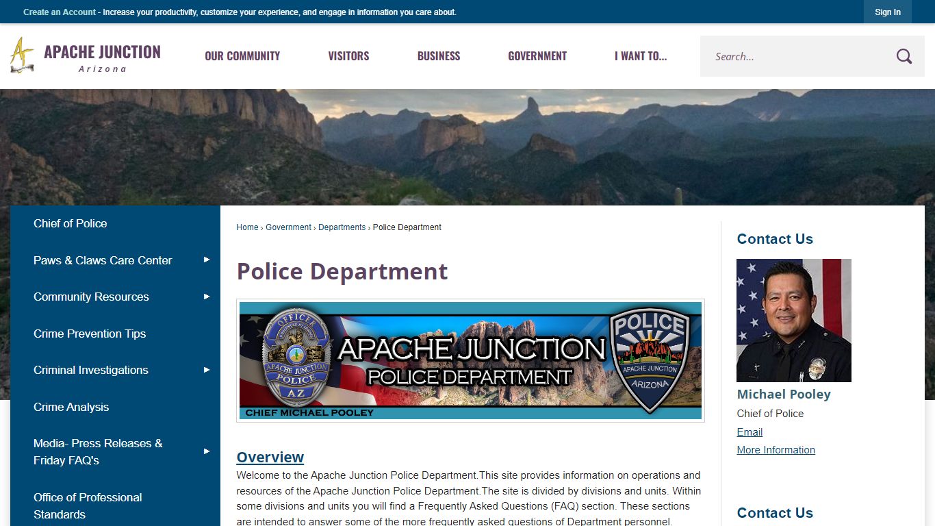 Police Department | Apache Junction, AZ - Official Website