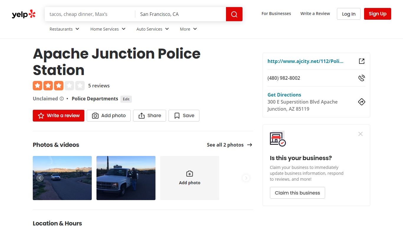 APACHE JUNCTION POLICE STATION - Police Departments - 300 E ... - Yelp